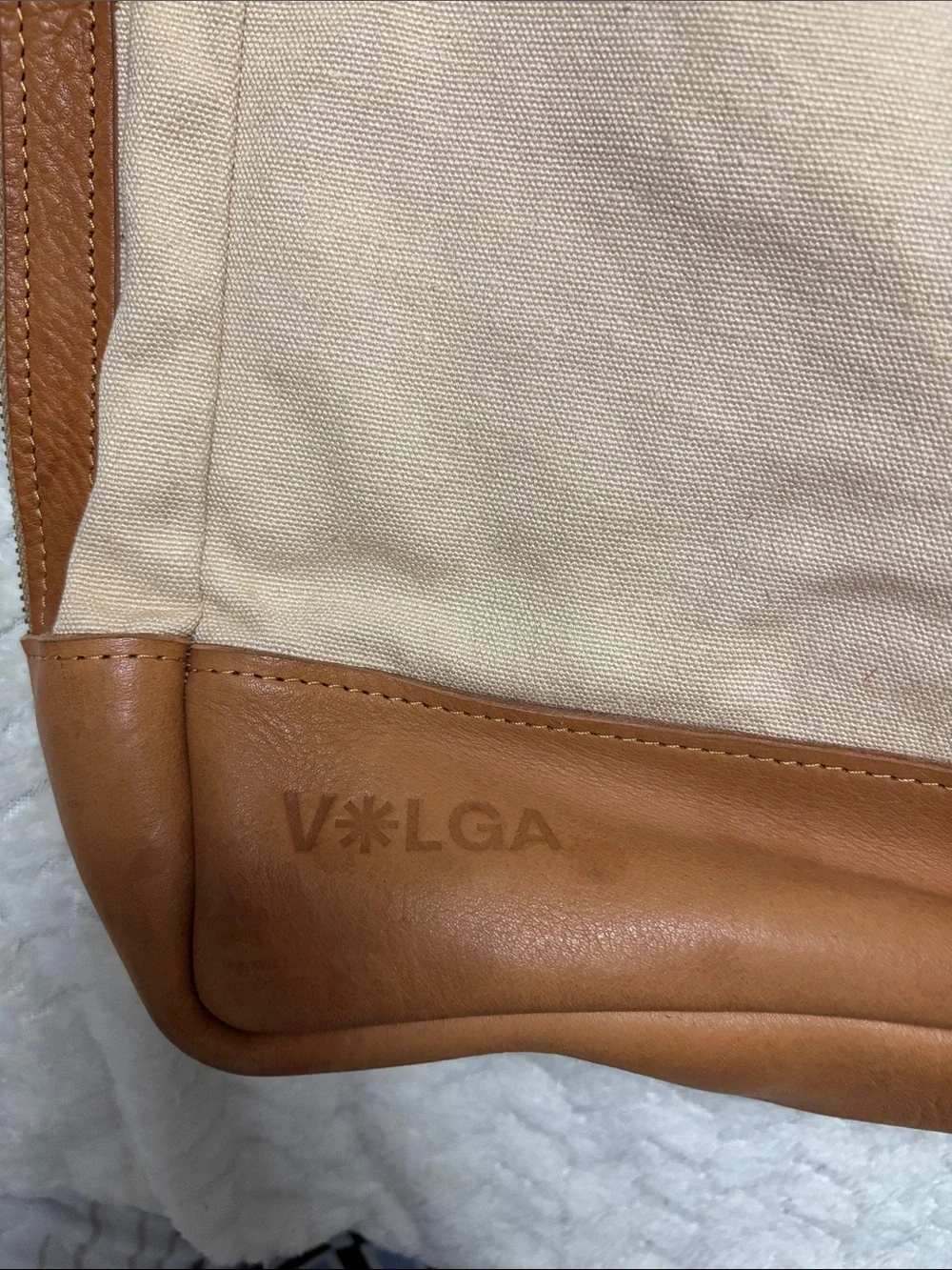 Canvas & Leather Two-Tone Tan Backpack